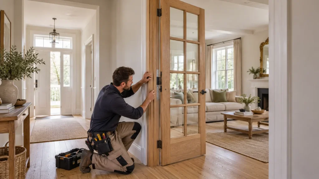 Porte intérieure vitrée en bois : choix et pose