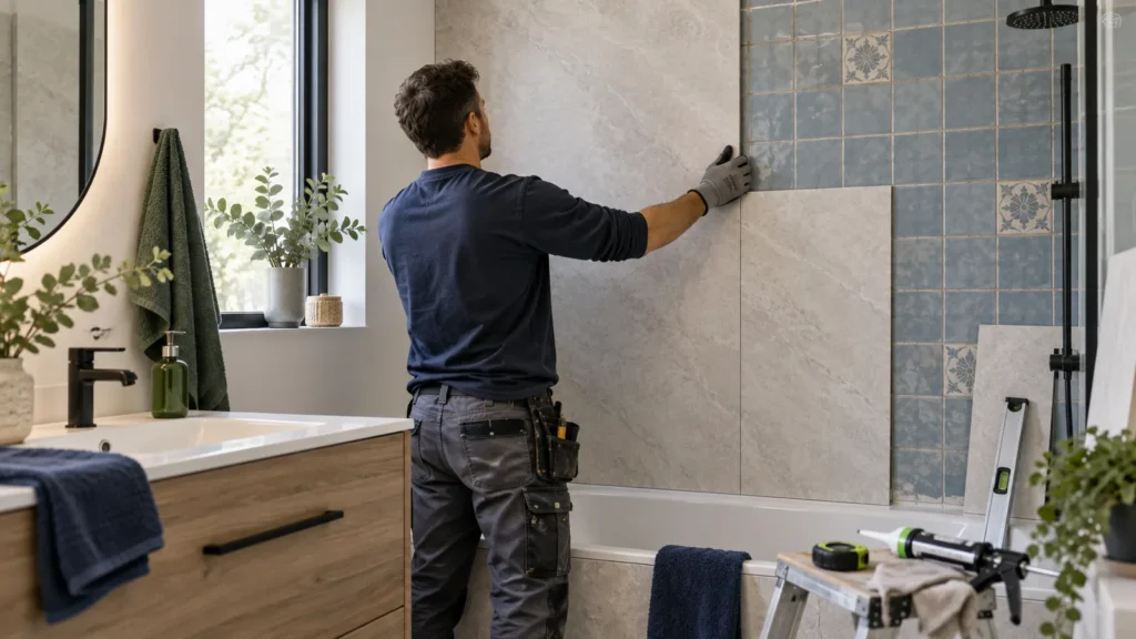 Recouvrir un carrelage mural de salle de bain sans tout casser